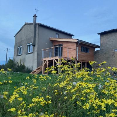extension ossature bois sur pilotis